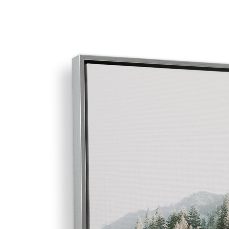 «Tranquil Journeys on Canvas» par Krista Mosakowski, H 38 po x l 26 po, Cadre flottant en chrome poli
