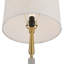 Lampe sur pied moderne en or 62,2 po avec abat-jour tambour en tissu blanc-121086952