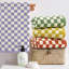 Ensemble de 4 serviettes de bain à carreaux multicolores, pour la salle de bain