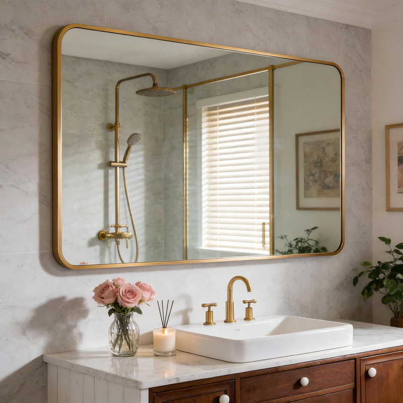 Miroir mural Mercedita, Or, 40 po x 30 po
