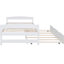 White Twin Size Platform Bed With Pull-out Trundle - Bedroom In Piece