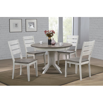 Henriques Extendable Rubberwood Solid Wood Dining Set