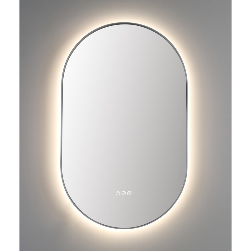 Shell LED Mirror, White, Oval, 35.43" x 21.65"