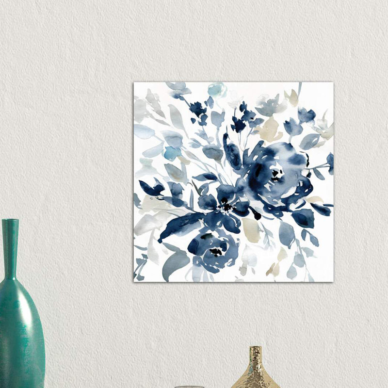 Indigo Garden I by Carol Robinson - Print on Canvas, 66.04 cm H x 66.04 cm W x 3.175 cm D, No Frame