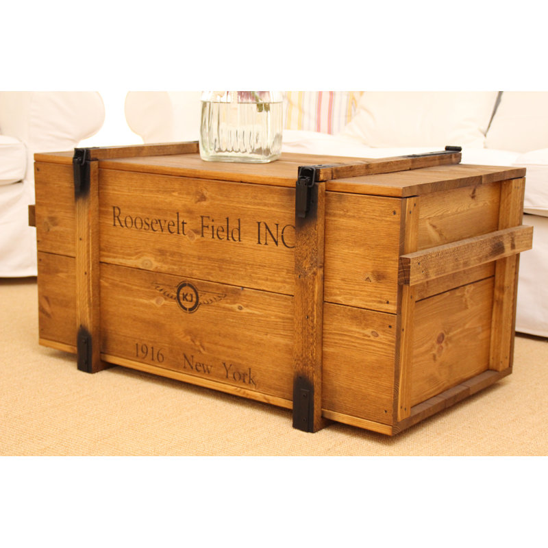 Williston Forge Lorelei Solid Wood Box, 49cm H x 85cm W x 45cm D