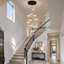 Luminaire suspendu long à 10 lumières DEL à intensité variable unique pour escalier