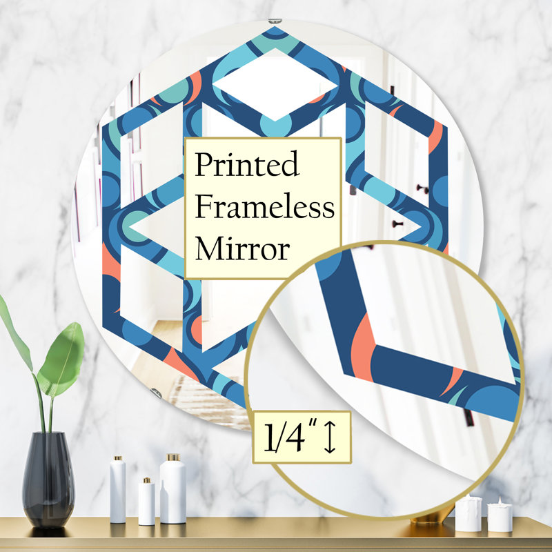Miroir mural hexagonal star abstract gouttes x, H 31,5 po x l po