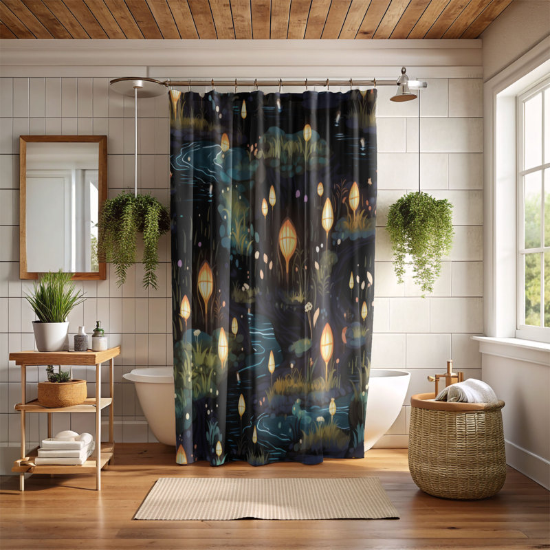 Enchanted Glade - Rideau de douche Premium, H 74 po x l 71 po