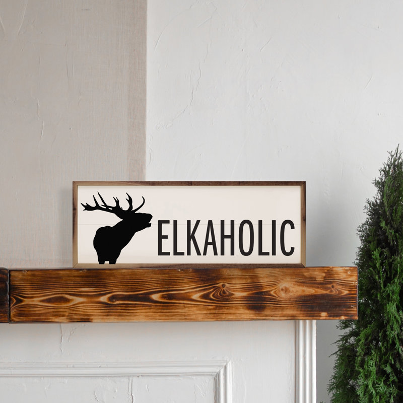 Elkaholic White, 4" H x 12" W