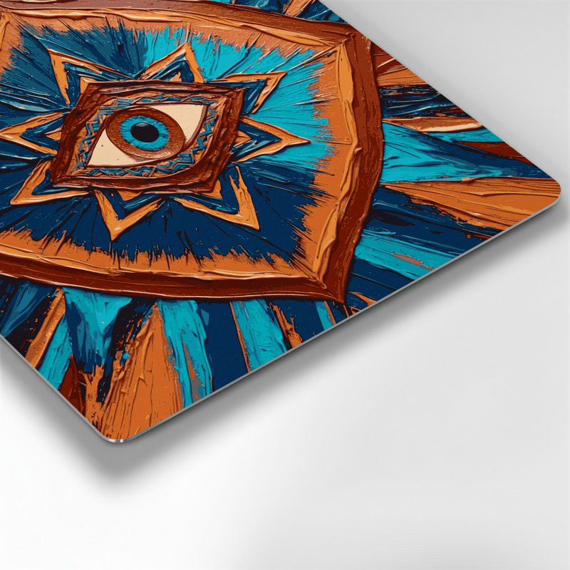 Art mural brun en métal à motif sud-ouest 223 Ojo de Dios, H 144 po x l 144 po x P 0,05 po