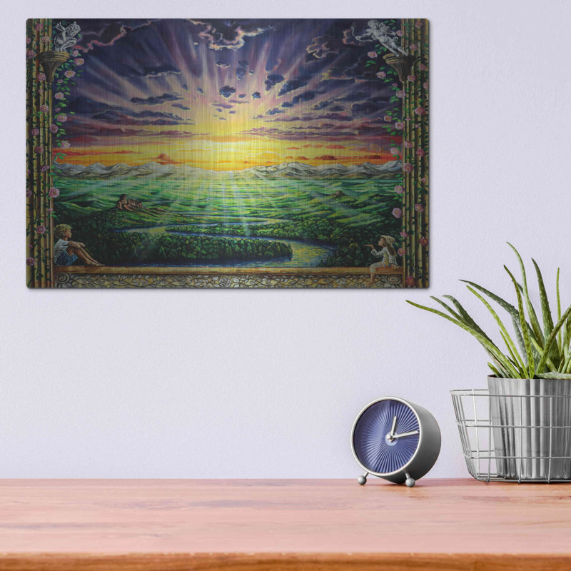 Astoria Grand 'Window To Paradise' by Jan Kasparec, Metal Wall Art,, 12" H x 16" W