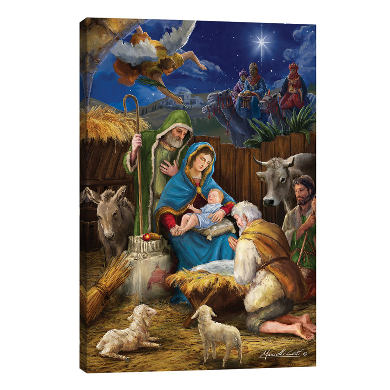 Mary And The Shepards by Marcello Corti - Wrapped Canvas Print, 101.6 cm H x 66.04 cm W x 3.175 cm D