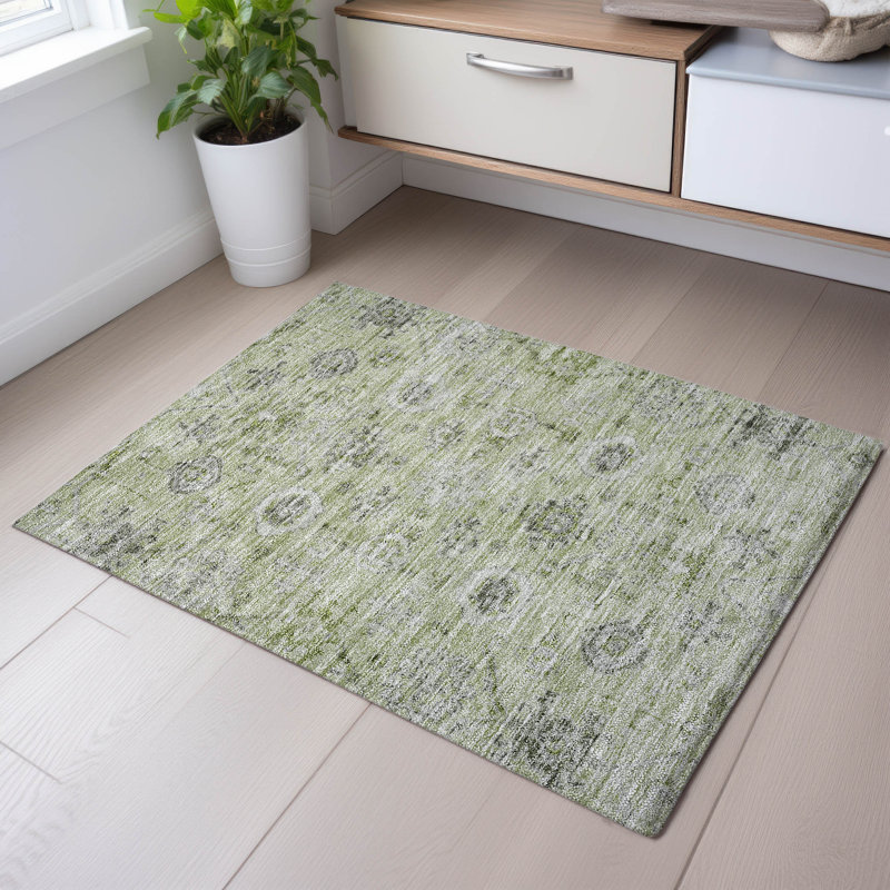 Premium Machine Washable Konopka AMF1110 Damask Rug, Rectangle 1'8" x 2'6"