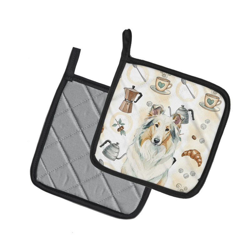 Paire de porte-pots White Collie