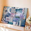 Toile un collage vibrant mettant en vedette un tableau de teintes mauves mettant en vedette des papillons délicats flottant au-dessus de tendres impressions sur toile florales-2020055145
