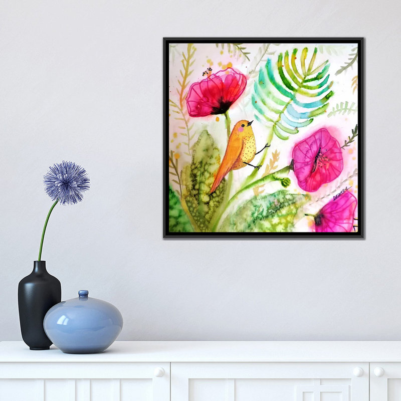 «Tropicoco», impression sur toile tendue, H 26 po x l 26 po x P 1,5 po, Toile encadrée noire, Pas de tapis