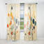 Rideau abstrait obscurcissant minimaliste beige Mid Century-107832220