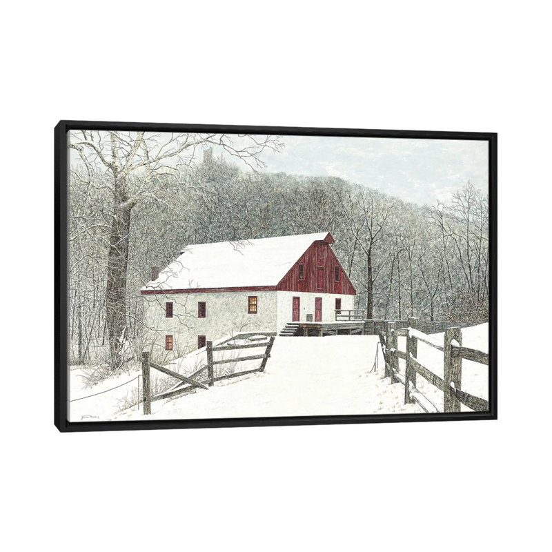 Grist Mill par James Redding - reproduction d'art, H 32 po x l 48 po x 1,5 po, Aucun mat, Toile avec cadre noir
