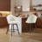 27“ Swivel Bar & Counter Stool Set With Wood Base and Large Seat, White Sherpa-69000002