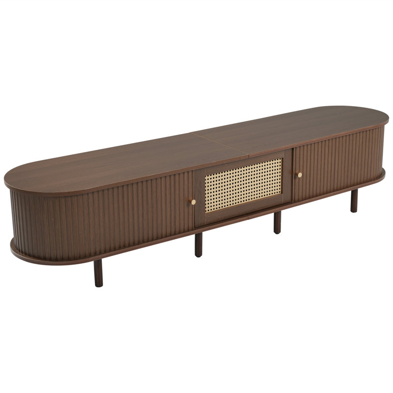 Unfinished TV Stand for TVs up to 70", Brown Wood