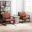 Chaise avec accoudoirs en cuir synthétique 1 pièce Melat-5679784