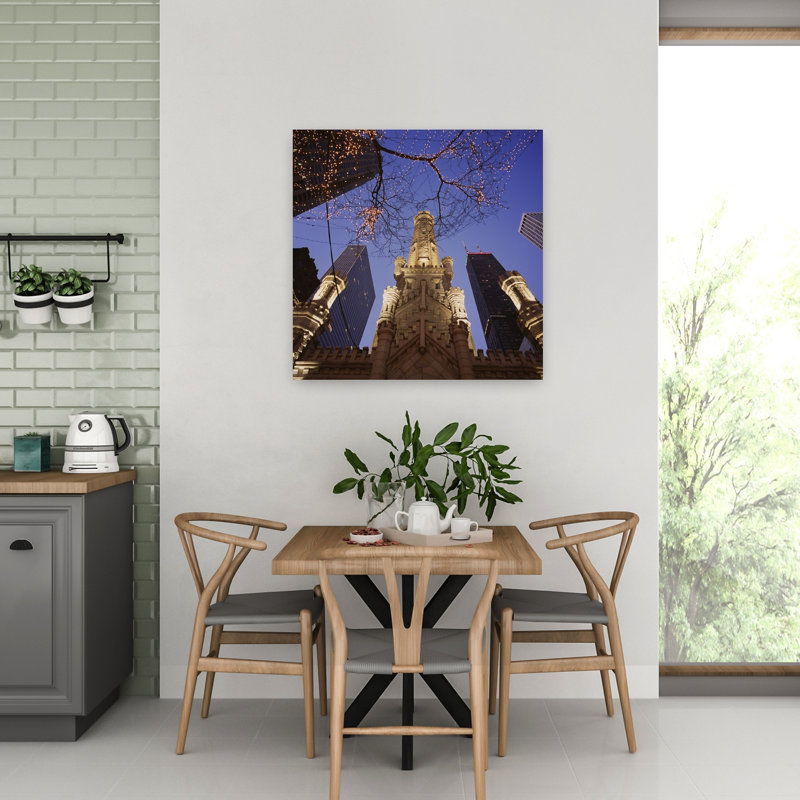 Winter Water Tower Chicago Il, architecture contemporaine abstraite, art hivernal, H 32 po x l 32 po
