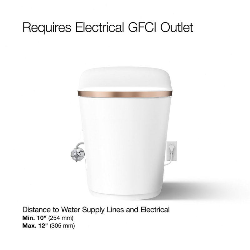 Eir™ Comfort Height™ Elongated Toilet, White/Rose Gold Trim