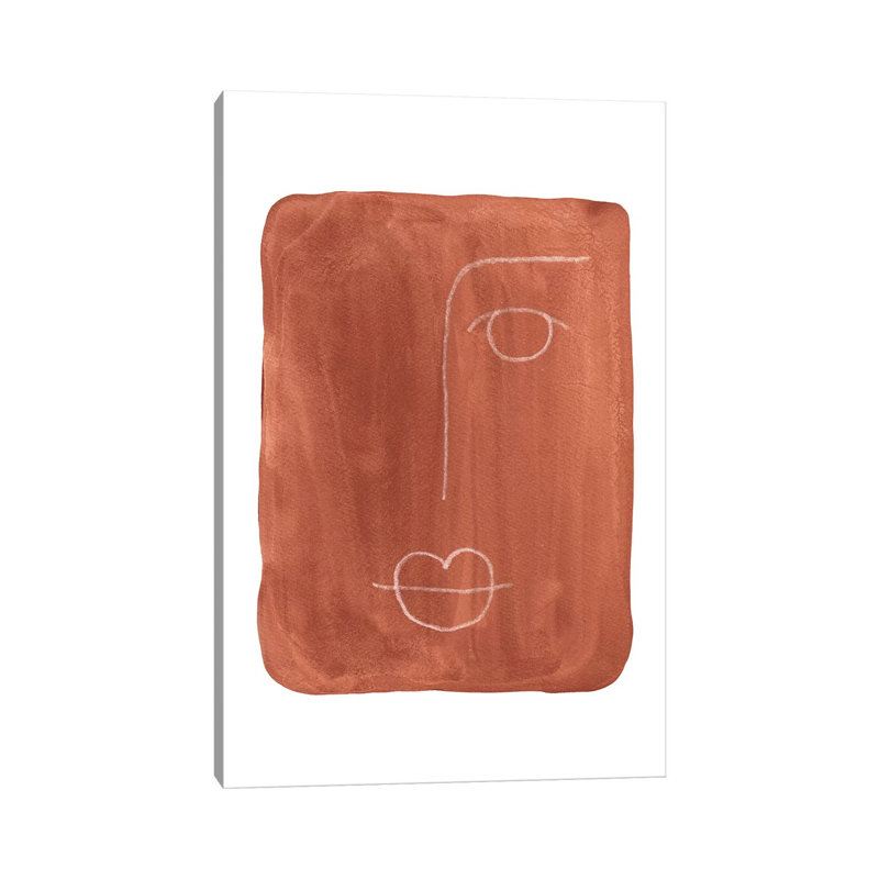 Mid Century Abstract Face - Wrapped Canvas Print, 101.6cm H x 66.04cm W x 3.81cm D