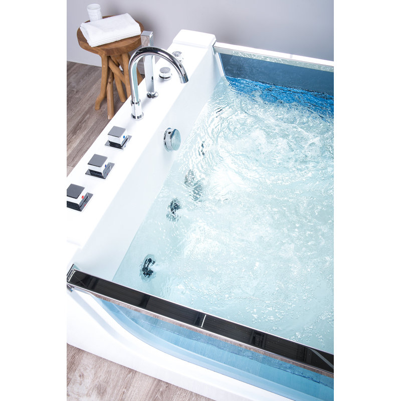 Depuy 1800mm x 1070mm Freestanding Whirlpool Acrylic Bathtub with Tap