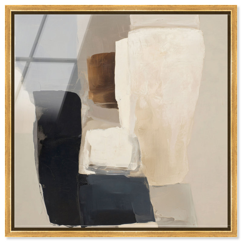 "Stone Layers II", impression murale encadrée par Art Remedy, cadre doré, 16 x 16, 17"H x 17"W, Gold Frame