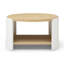 Table basse ronde, table basse, table rustique à 2 niveaux avec tablette de rangement, table centrale