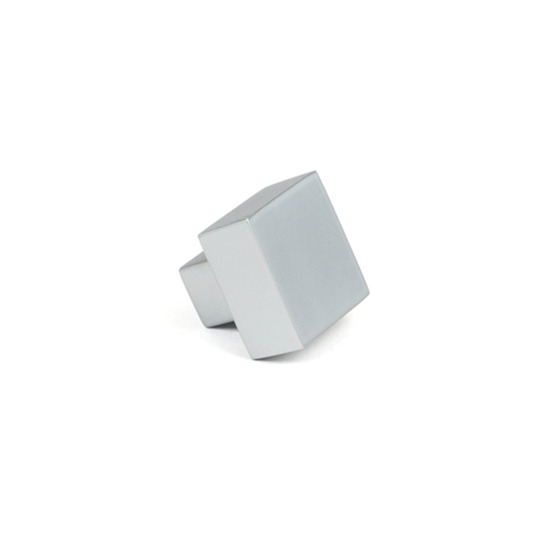 Square Knob, 2.5 cm, Satin Chrome