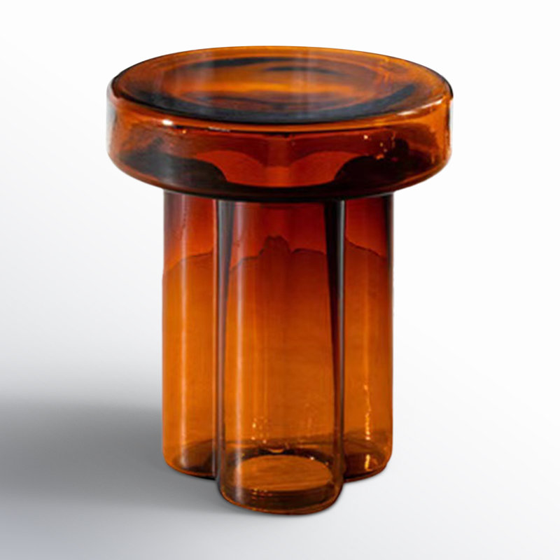 Halvorsen Kober Glass Pedestal End Table, Amber