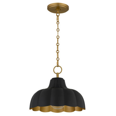 Luminaire suspendu noir mat 1 lumière Leanne