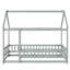Lit en bois pour lit simple avec structure de toit, garde-corps de sécurité-165406660-165406666