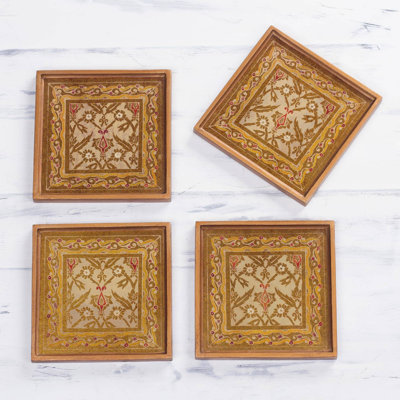 Glass Square 4 Piece Coaster Set