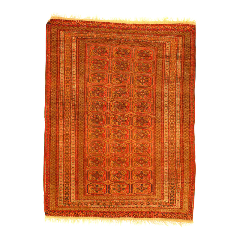 Tekke Wool Southwestern Area Rug in Rust/Beige
