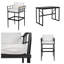 Ensemble de table et chaises d'extérieur en U en forme de fer gris-457757502