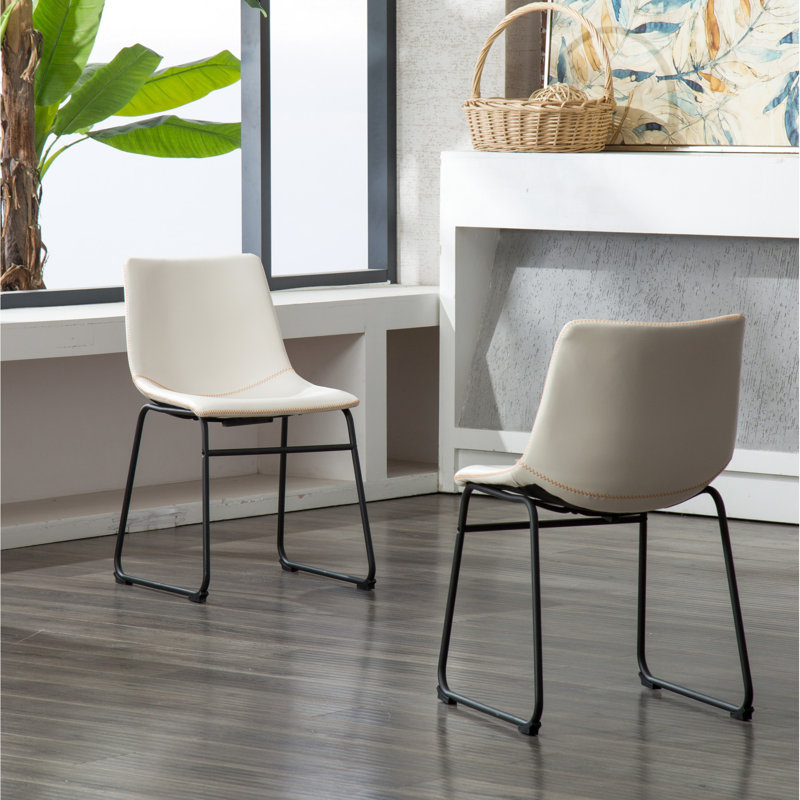 Chaises de salle à manger Pu, Blanc
