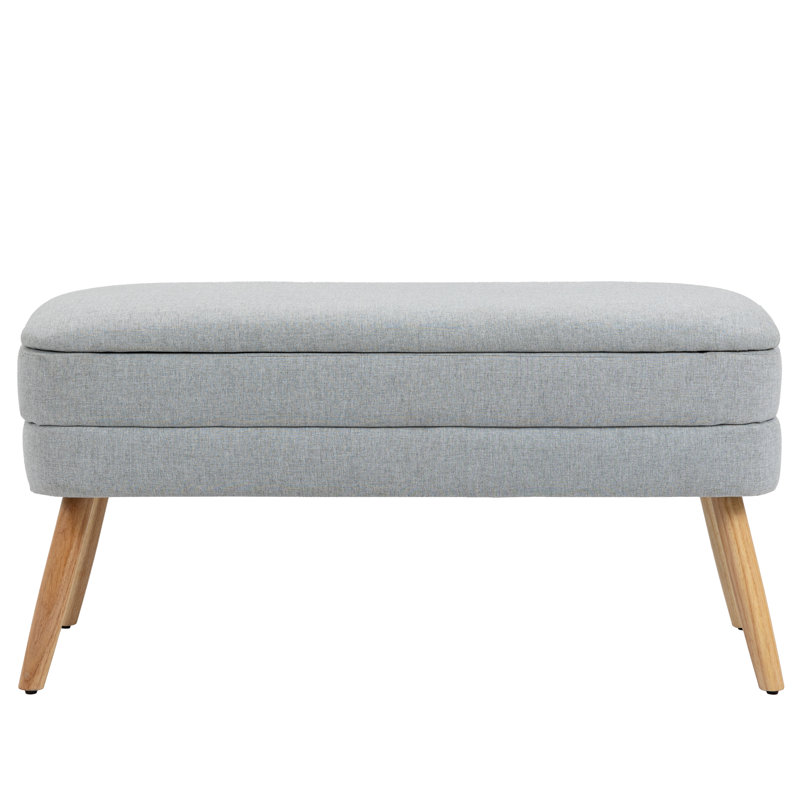 Joelly 104Cm Wide Rectangle Standard Ottoman with Storage, Grey