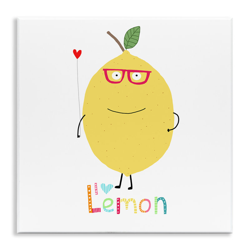 Fun Smiling Lemon Wall Plaque Art by Carla Daly