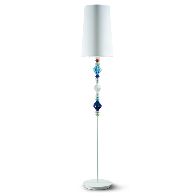 Lampe sur pied DEL 71,26 po Belle de Nuit, Blanc / bleu