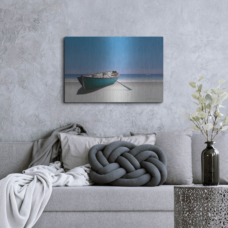 "Bateau bleu" par Zhen-Huan Lu, H 24 po x l 36 po