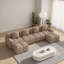 Canapé-lit modulaire en forme de U 135,4 po avec 2 repose-pieds et 4 coussins en tissu taupe-586205059