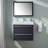 30'' Black Modern Wall Mounted Single Bathroom Vanity Set