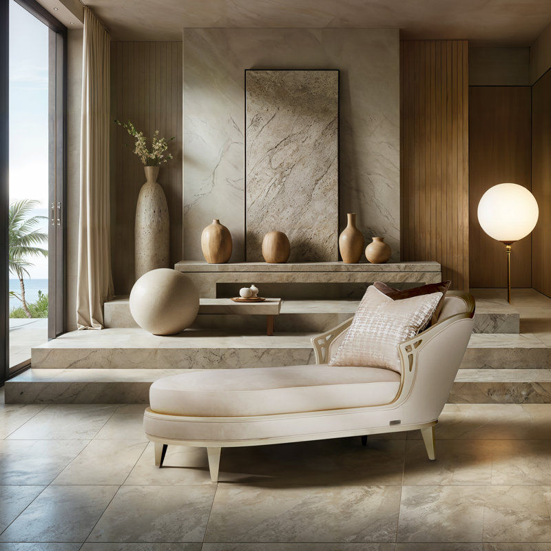 Villa Cherie Chaise Lounge, Pearl 100% Polyester