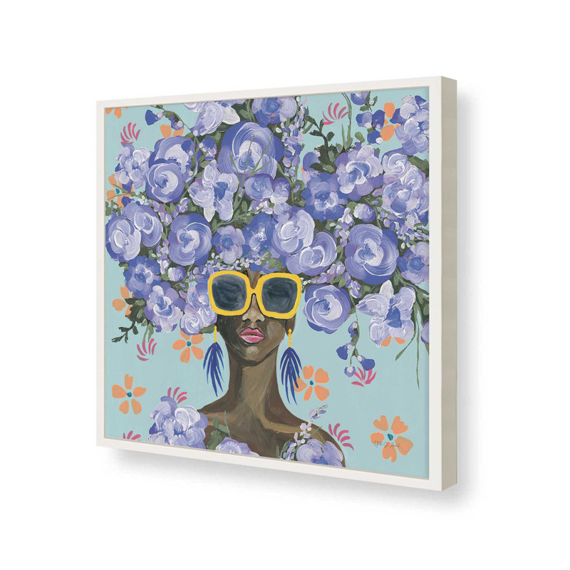 «Sunning In Florals II» par Yvette St. Amant, reproduction d'art, H 20 po x l 20 po, Blanc