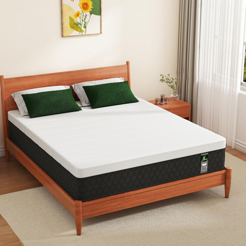 Matelas en mousse à mémoire de forme avec isolement de mouvement et support de bord solide, Grand lit, 14“