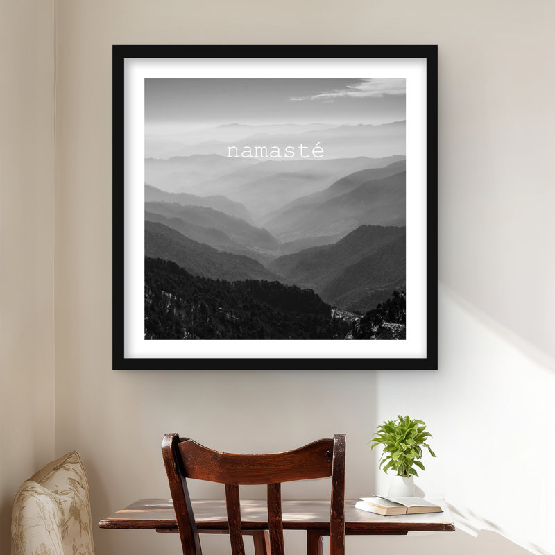 Namaste monochrome - Motif moderne, impression encadrée