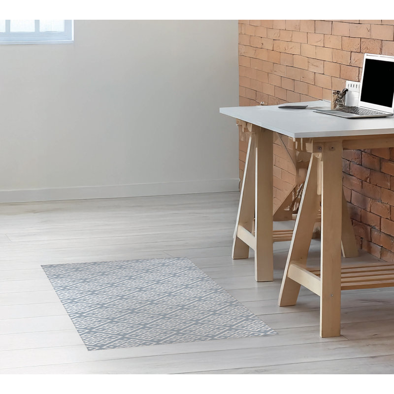 Tapis de bureau Athana, L 36 po x P 60 po, Bleu denim